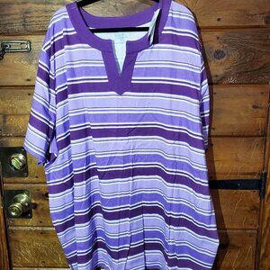 Woman's Plus Size Purple Stripe Shirt